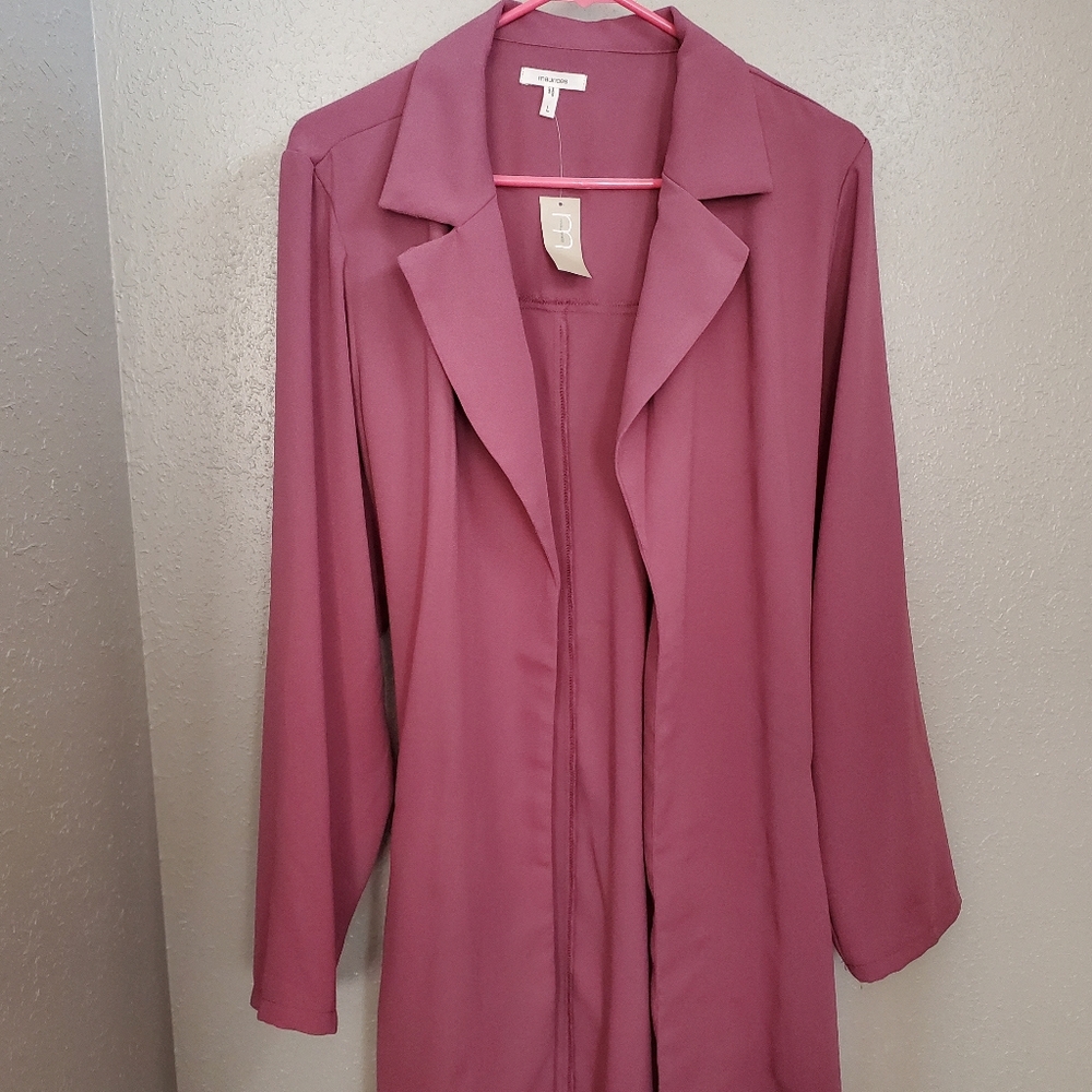 Maurices Purple Longline Blazer Cardigan Duster